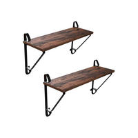WANDREGAL SCHWEBEREGAL 2ER-SET - Braun, Holzwerkstoff (32/20/60cm) - Hansiro