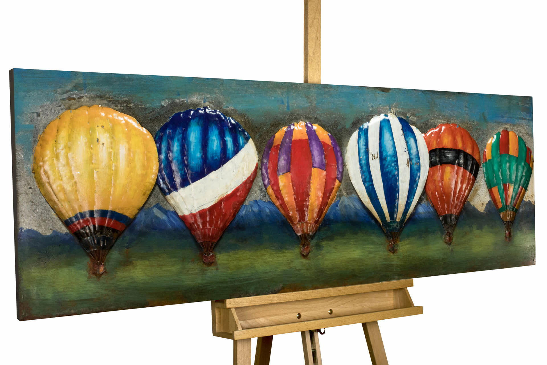 METALLBILD Bunt 144/44 cm - Blau/Multicolor, Metall (7.9/44cm) - KUNSTLOFT
