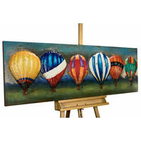 METALLBILD Bunt 144/44 cm - Blau/Multicolor, Metall (7.9/44cm) - KUNSTLOFT