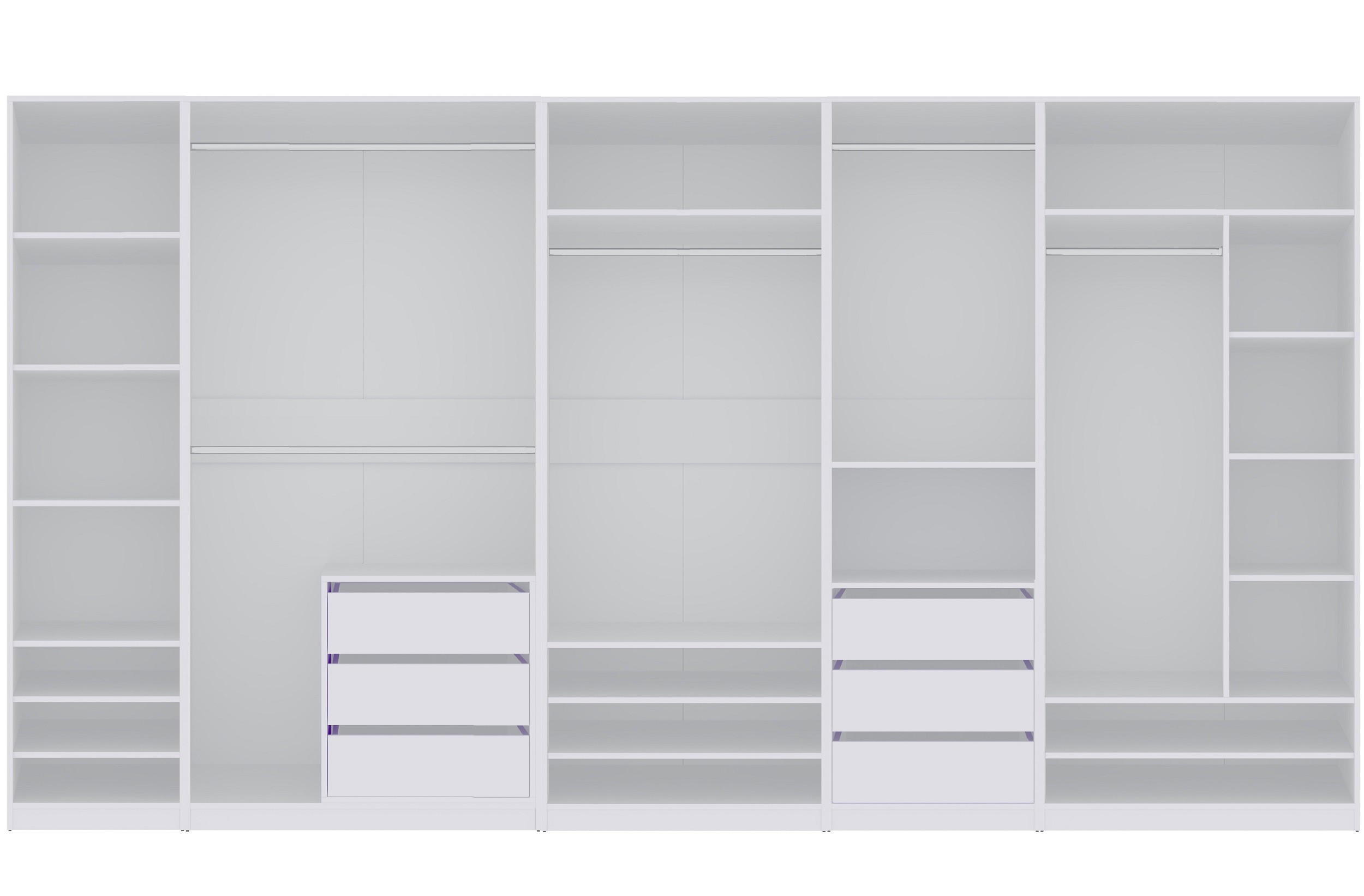 GARDEROBENSCHRANK OFFEN TRES R/B Weiß 380/206/51 cm - Weiß, Holzwerkstoff (380/206/51cm) - Marmex Möbel