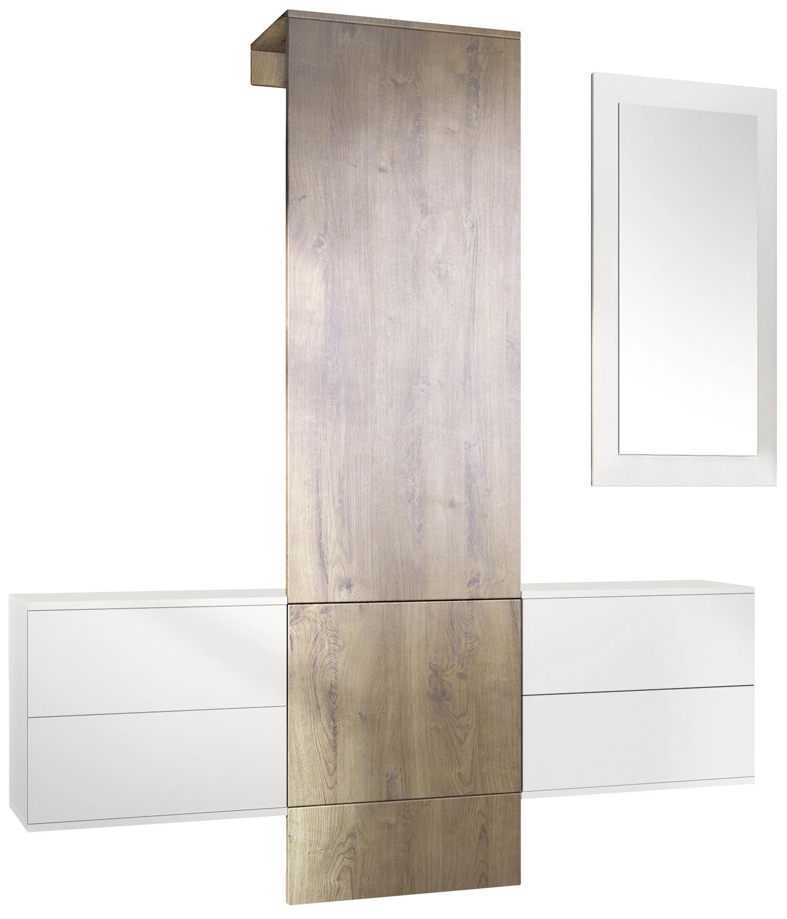 GARDEROBE Carlton Paneel in Eiche Ribbeck - Alteiche, Holzwerkstoff (157/193/35cm) - Vladon