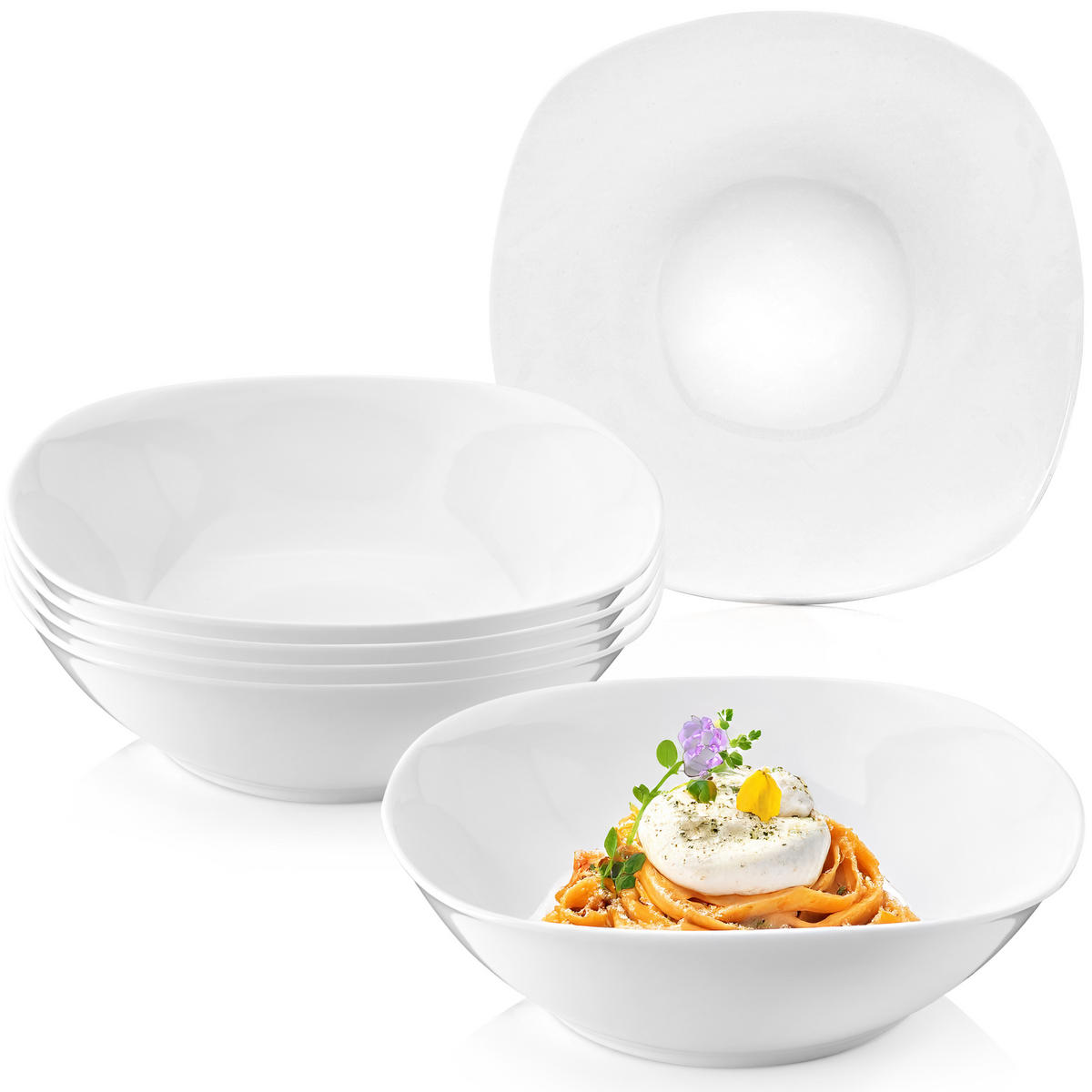 PASTASCHALEN SET BILGOLA - 6 teilig aus Porzellan - Weiß, Keramik (21cm) - Sänger