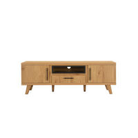 LOWBOARD BASSANO, MDF, in Eichenoptik, mit Ablagen, 150 x 40 x 51,8 cm - Hellbraun/Braun, Eichenholz/Holzwerkstoff (150/51.8/40cm) - KADIMA DESIGN