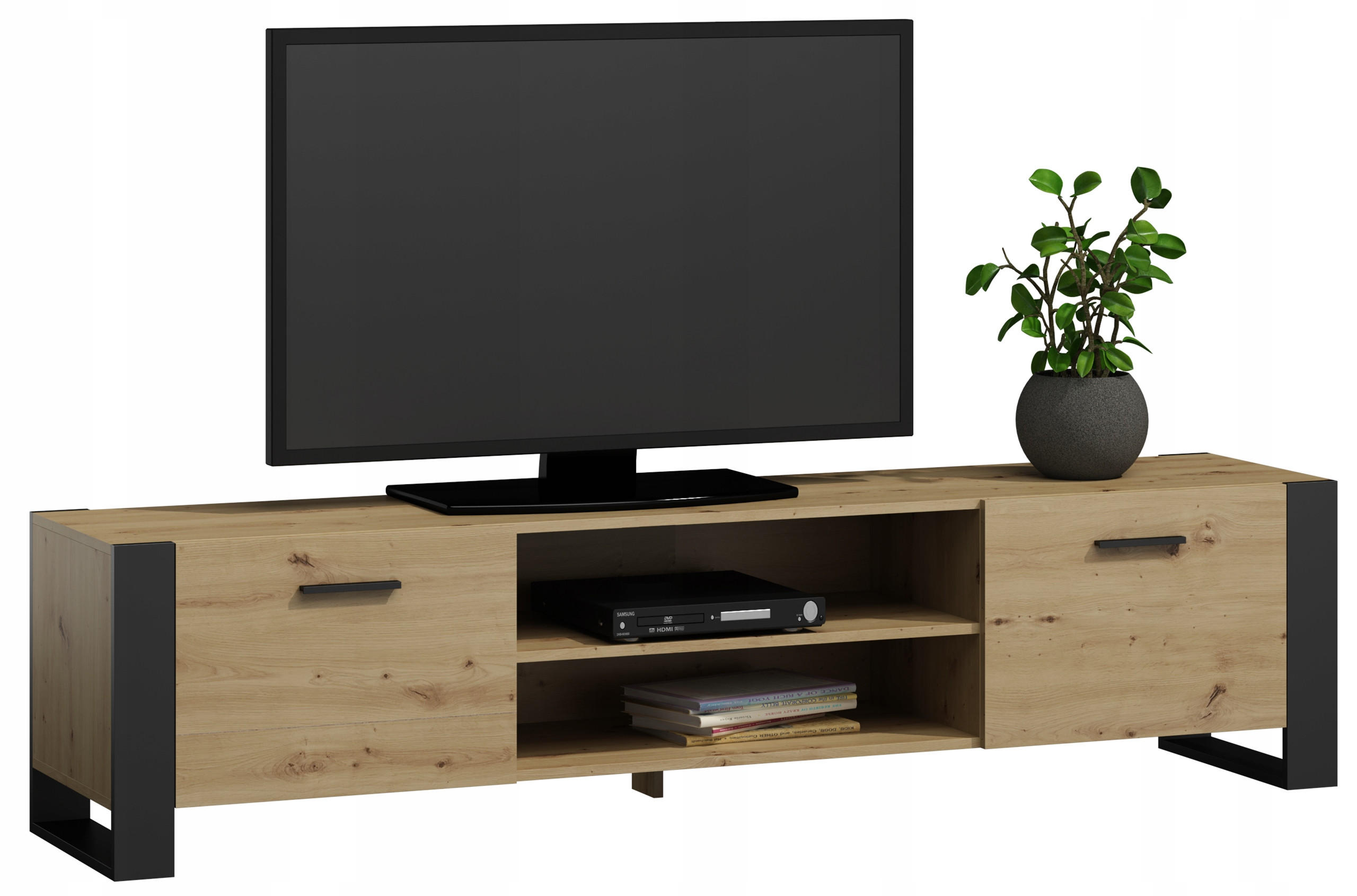 Matkam Möbel Fernsehkommode Eiche Artisan 185x50x43.6 cm