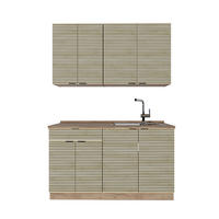 SINGLEKÜCHE Fame-Line Eiche Paneel/Goldkraft Eiche 140 cm , AP Marmor - Honigeiche/Hellbraun, Holzwerkstoff (140/81.6/60cm) - Vicco