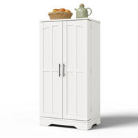 HOCHSCHRANK mit LED-Sensorlicht, 3D-Wellenmuster aus MDF, verstellbares Regal, 120/60/40 cm, Weiß - Weiß, Holzwerkstoff (60/120/40cm) - Redom