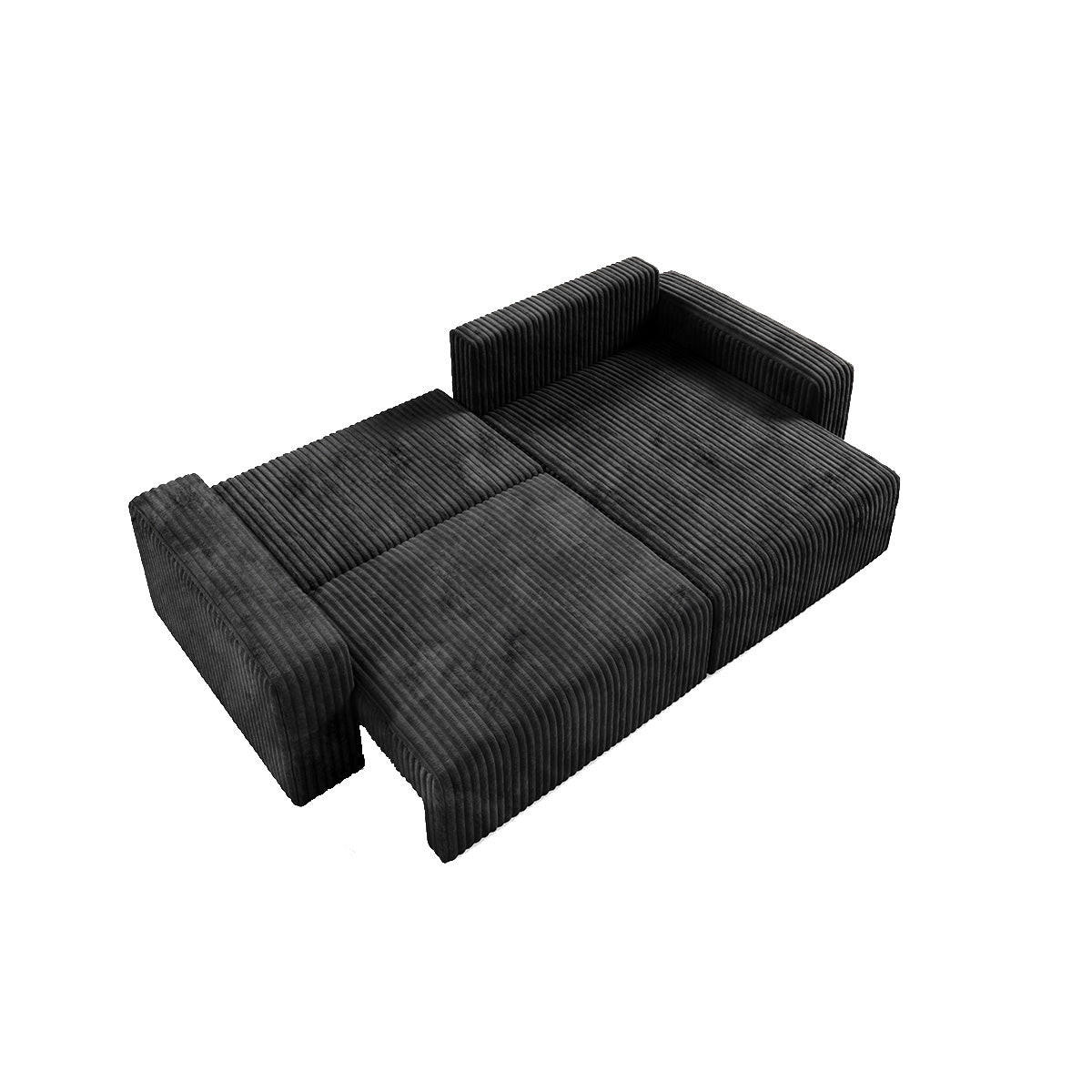 ECKSOFA Angela 3 Sitzplätze Schwarz - Schwarz, Holz (252/149cm) - Petits-meubles
