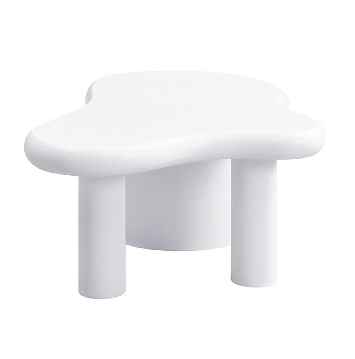 KONFERENČNÍ stolek 97/64/42 cm bílý z MDF se 2 zásuvkami a zaoblenými hranami - bílá, kompozitní dřevo (97/64/42cm) - OKWISH