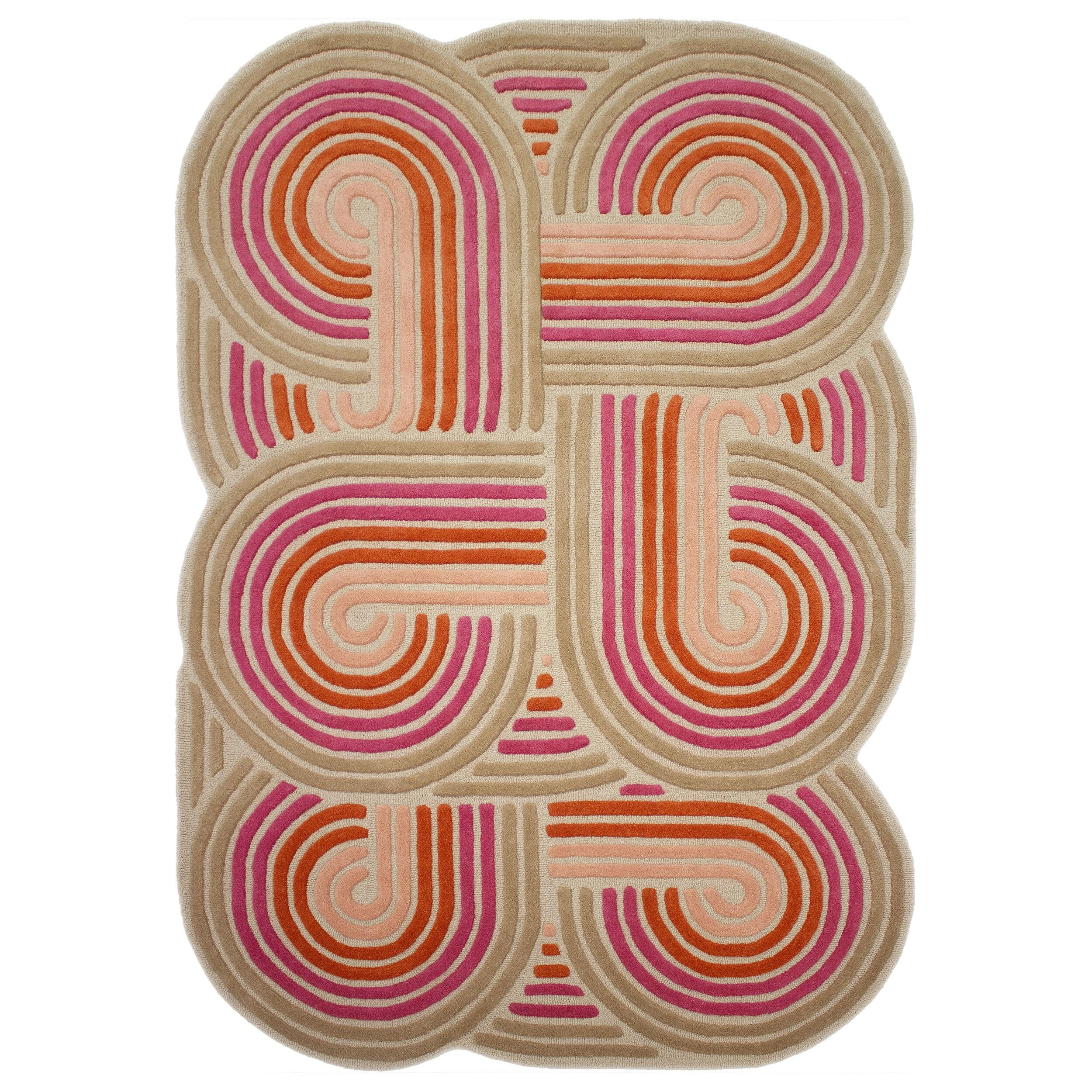 TEPPICH aus Wolle SOAR in Rosa, abstrakt, 140 x 200 cm - Rosa, Textil (140/200cm) - KADIMA DESIGN
