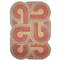 TEPPICH aus Wolle SOAR in Rosa, abstrakt, 140 x 200 cm - Rosa, Textil (140/200cm) - KADIMA DESIGN