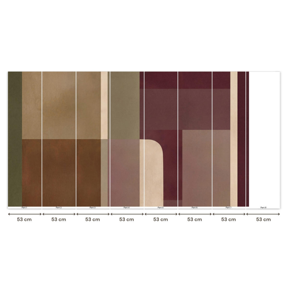 TAPETE - Unis - Abstrakt - Bordeaux - Linien - 400x220 cm - Multicolor, Papier (400/220cm) - OnlyWow