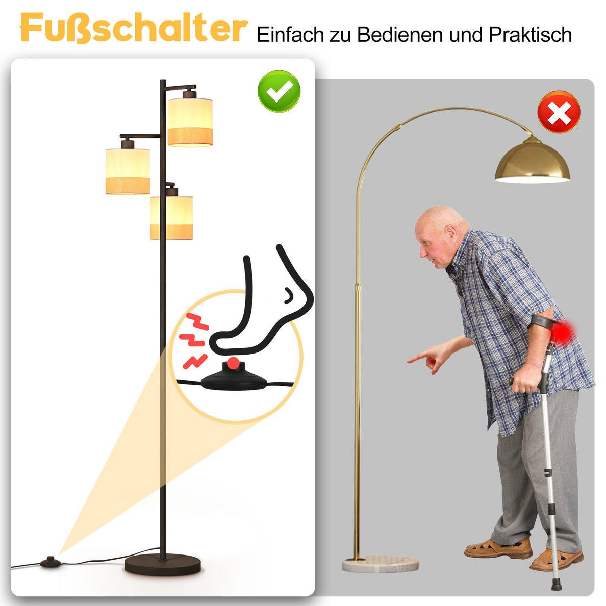 STEHLAMPE CALW Ⅲ 25/14/158 cm - Schwarz, Metall (25/14/158cm) - Nettlife