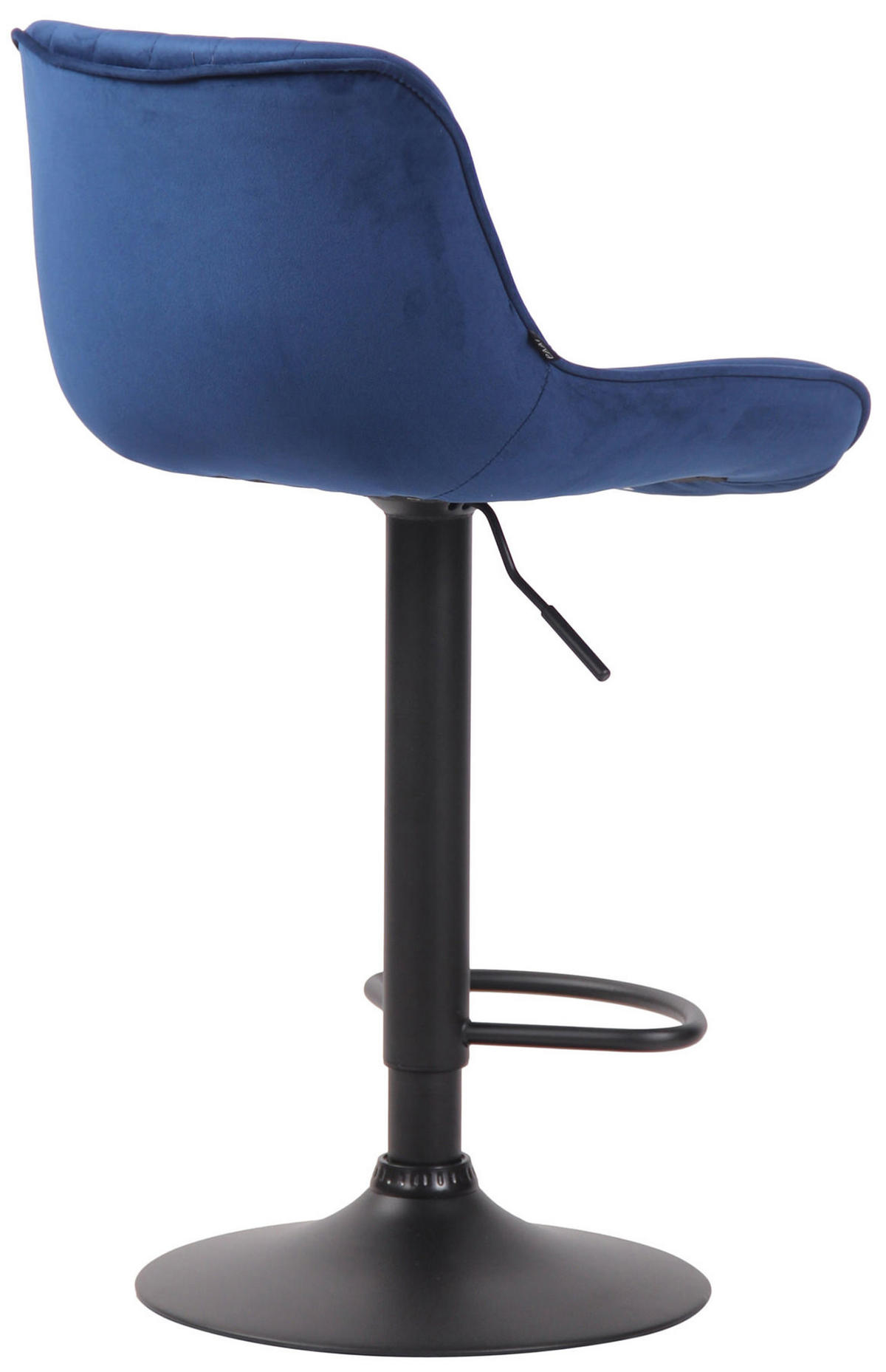 BARHOCKER 2er Set Samt blau - Blau/Schwarz, Textil/Metall (50/86/50cm) - CLP
