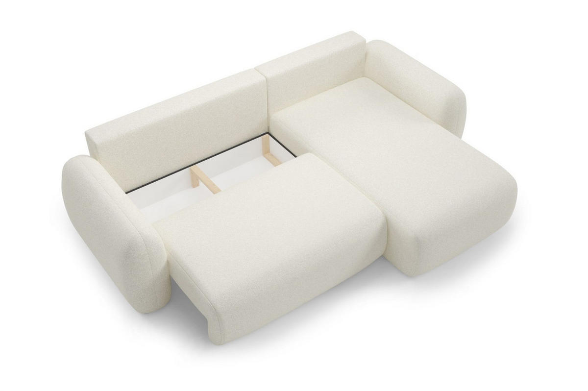 ECKSOFA Gaston Mit Schlaffunktion - Creme, Holzwerkstoff/Textil (304/190cm) - Fun Möbel