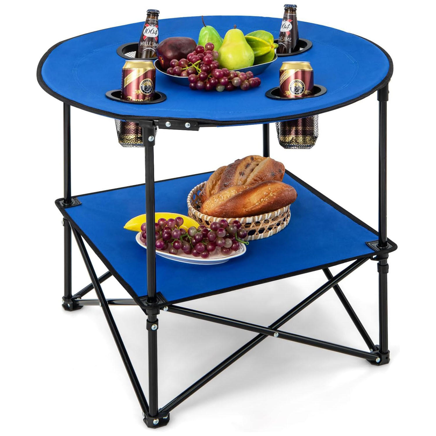 CAMPINGTISCH Blau - Blau, Textil (72/72/59cm) - COSTWAY