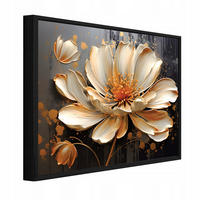 BILDER mit Rahmen Blumen Abstrakt Golden 60x40 cm - Multicolor, Holzwerkstoff (60/40cm) - Wallarena