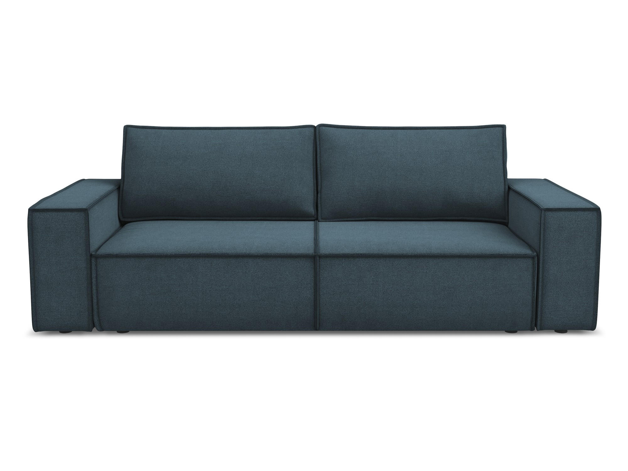 3-SITZER SOFA mit Schlaffunktion Strukturstoff Stoff Blau - Blau/Blaugrau, Kunststoff/Textil (255/85/105cm) - Makamii