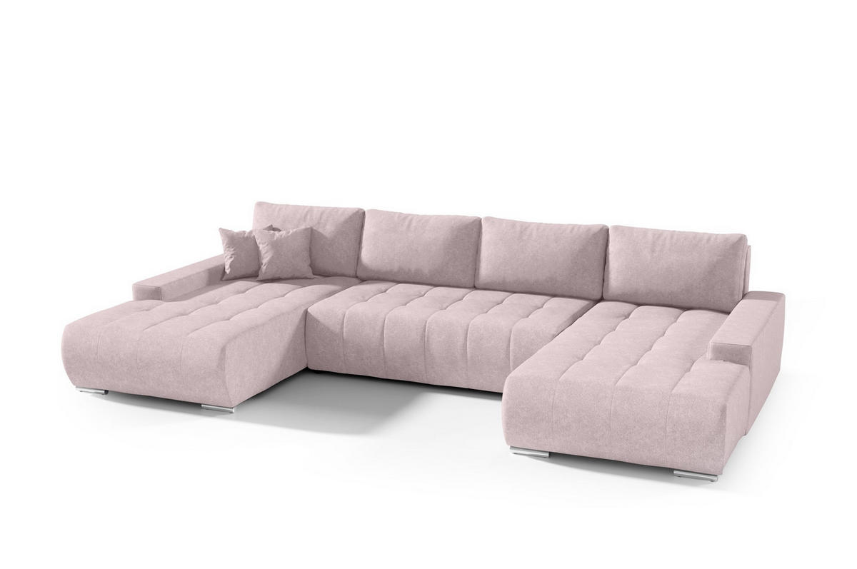 WOHNLANDSCHAFT Vogar In Aston - Rosa, Holzwerkstoff/Textil (350/85/185cm) - Fun Möbel