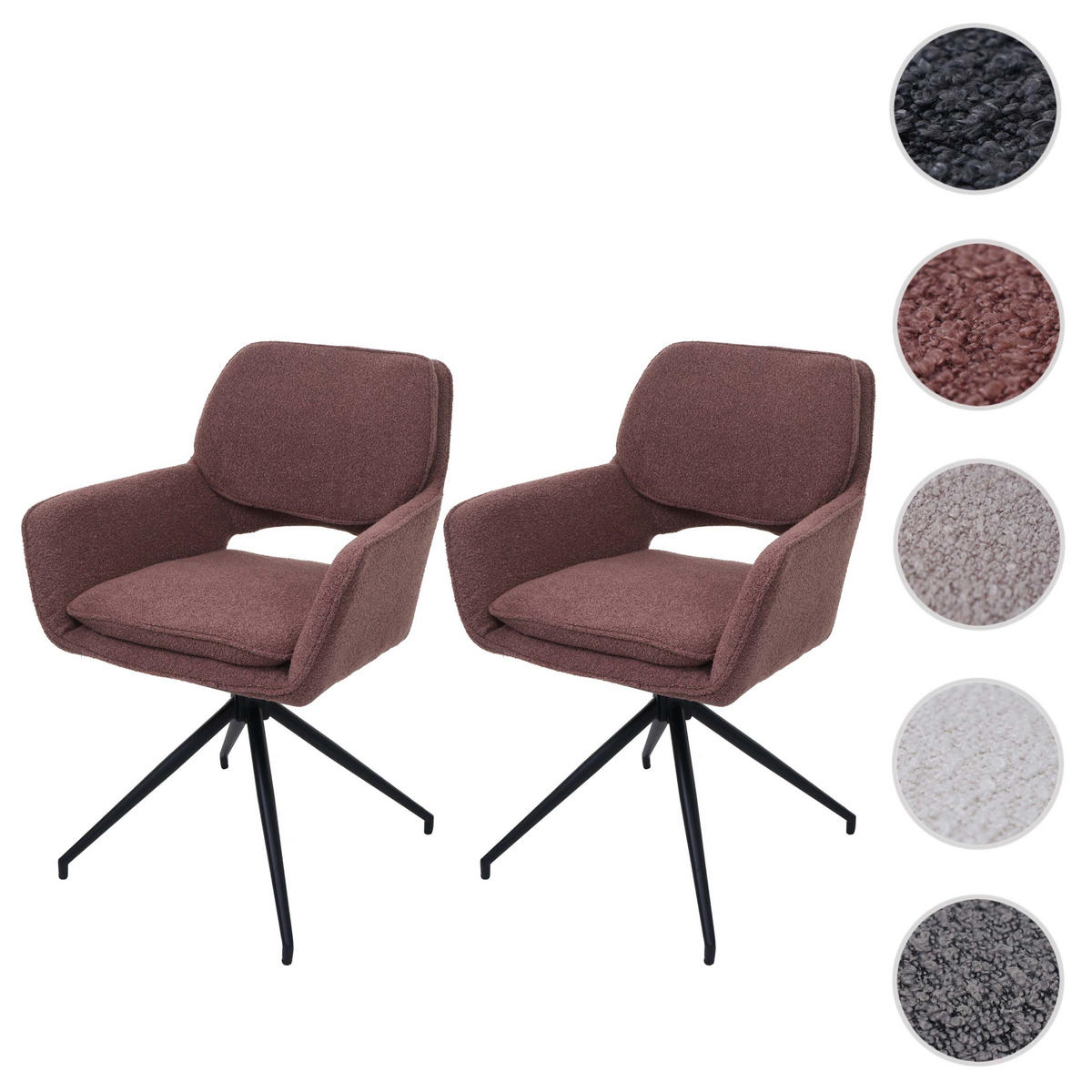 ESSZIMMERSTUHL Braun 2er-Set - Braun, Textil (57/86/61cm) - MCW