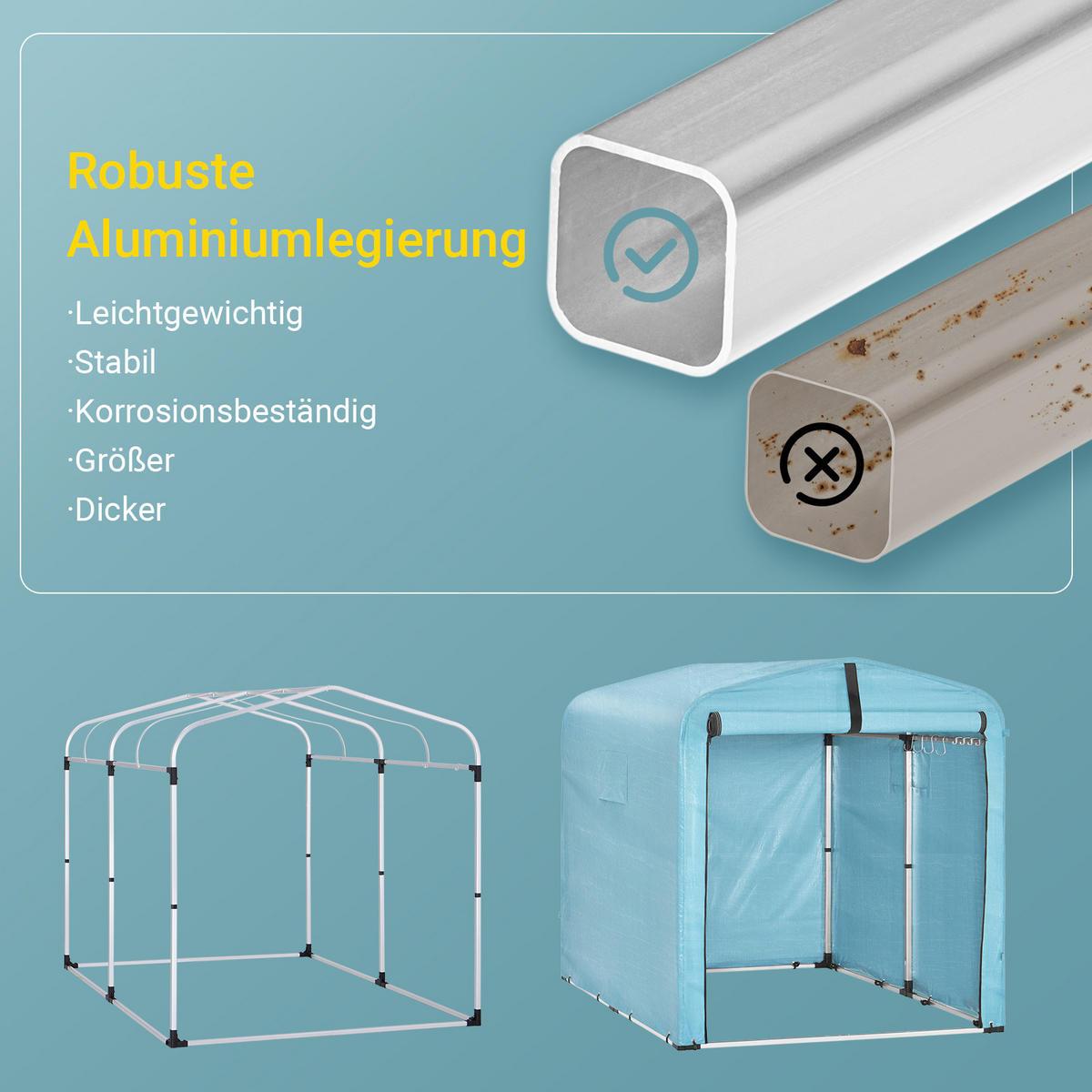 FAHRRADGARAGE Blau, 159x165x219cm - Blau, Metall (159/165/219cm) - SoBuy