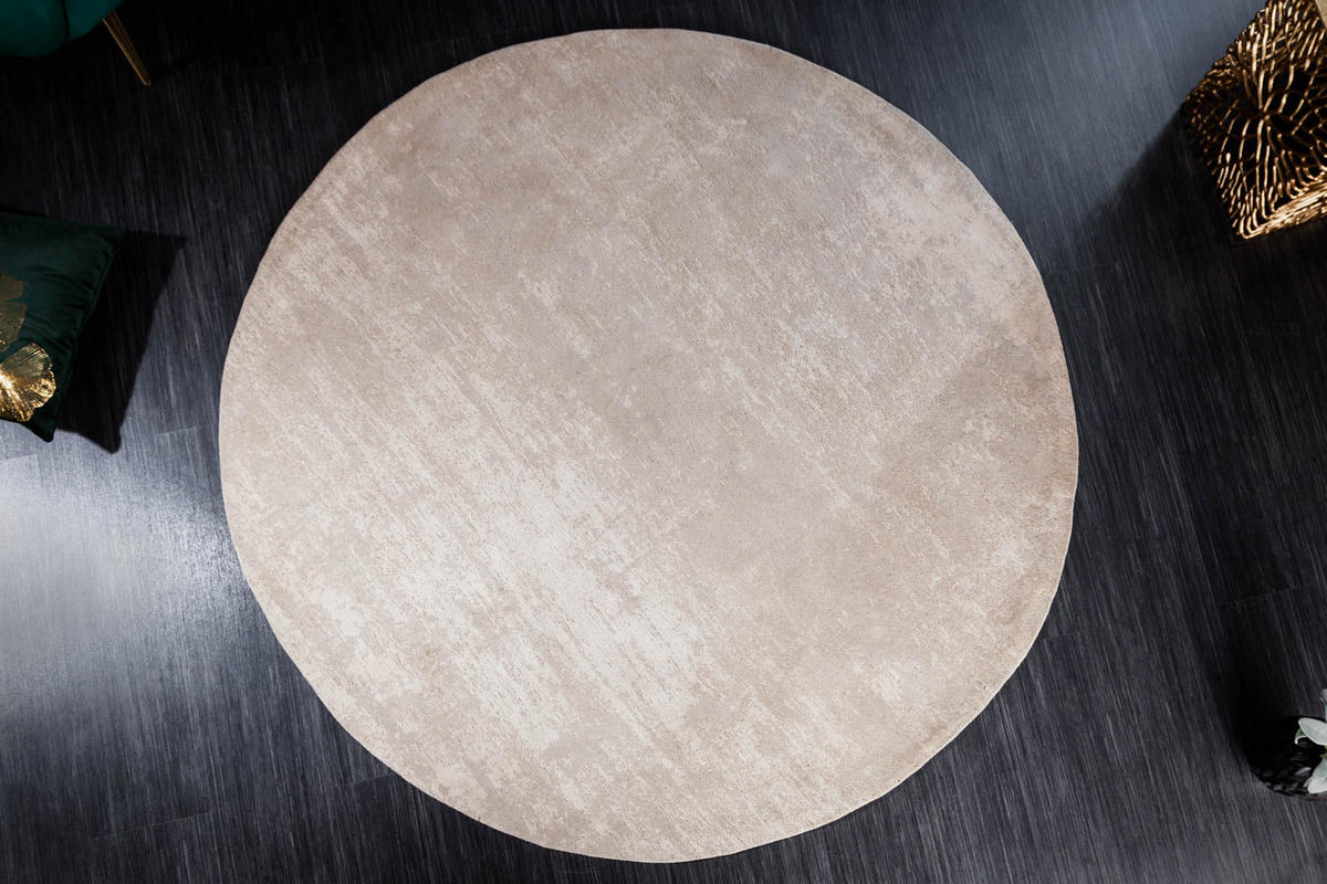 INDOOR-TEPPICH MODERN ART Stoff Beige 150 cm - Beige, Textil (150/150cm) - riess-ambiente