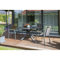 GARTENMÖBEL-SET Alicante und Malaga - Grau, Metall - Mr. Deko