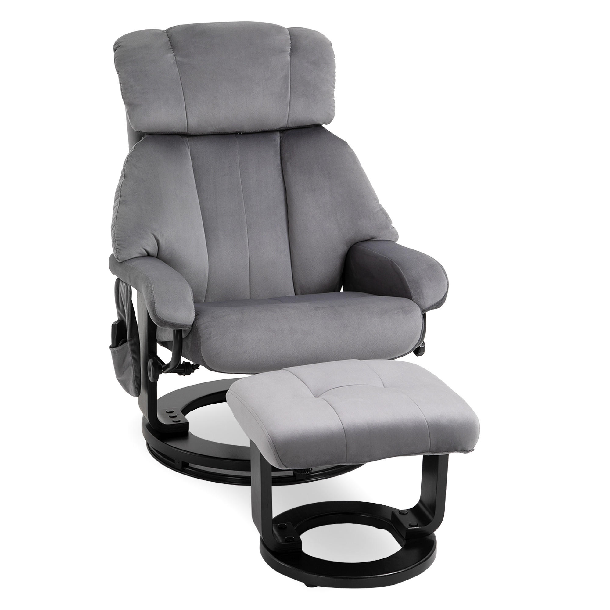 MASSAGESESSEL, samtartiges Polyester, Grau - Grau, Kunststoff (80/102/76cm) - HOMCOM