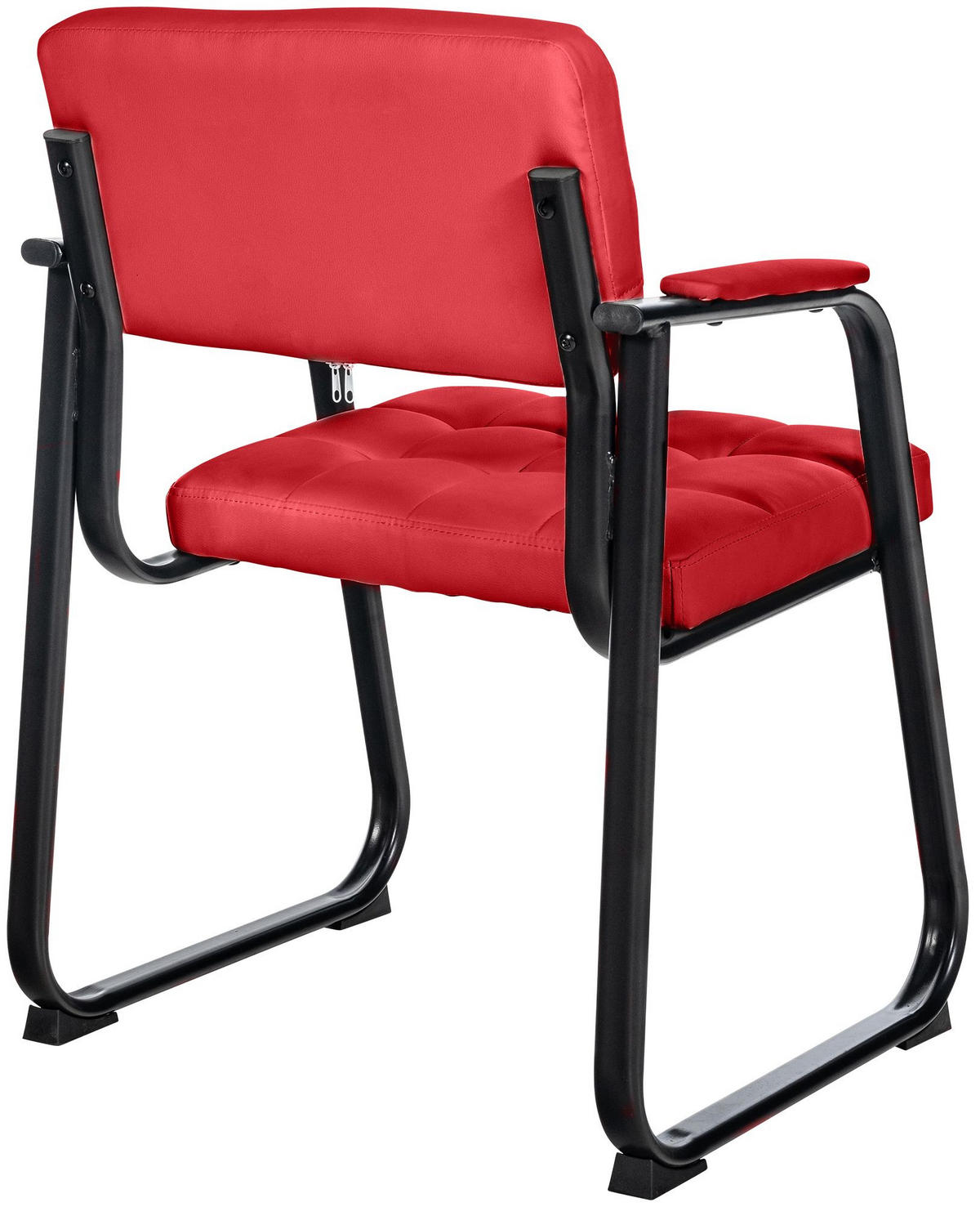 ARMLEHNENSTUHL Lederlook rot - Rot, Textil/Metall (59/84/58cm) - CLP