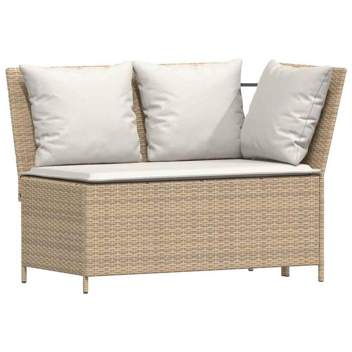 GARTEN-SOFAGARNITUR 4Er Set Mit Kissen L-Form Beige Poly Rattan - Hellgrau, Kunststoff - vidaXL