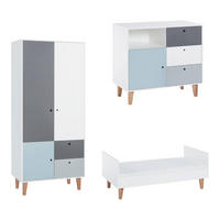SOBA ZA BEBE 3-dijelni plavo - plava, drvni materijal (144.5/97/75cm) - Petits-meubles