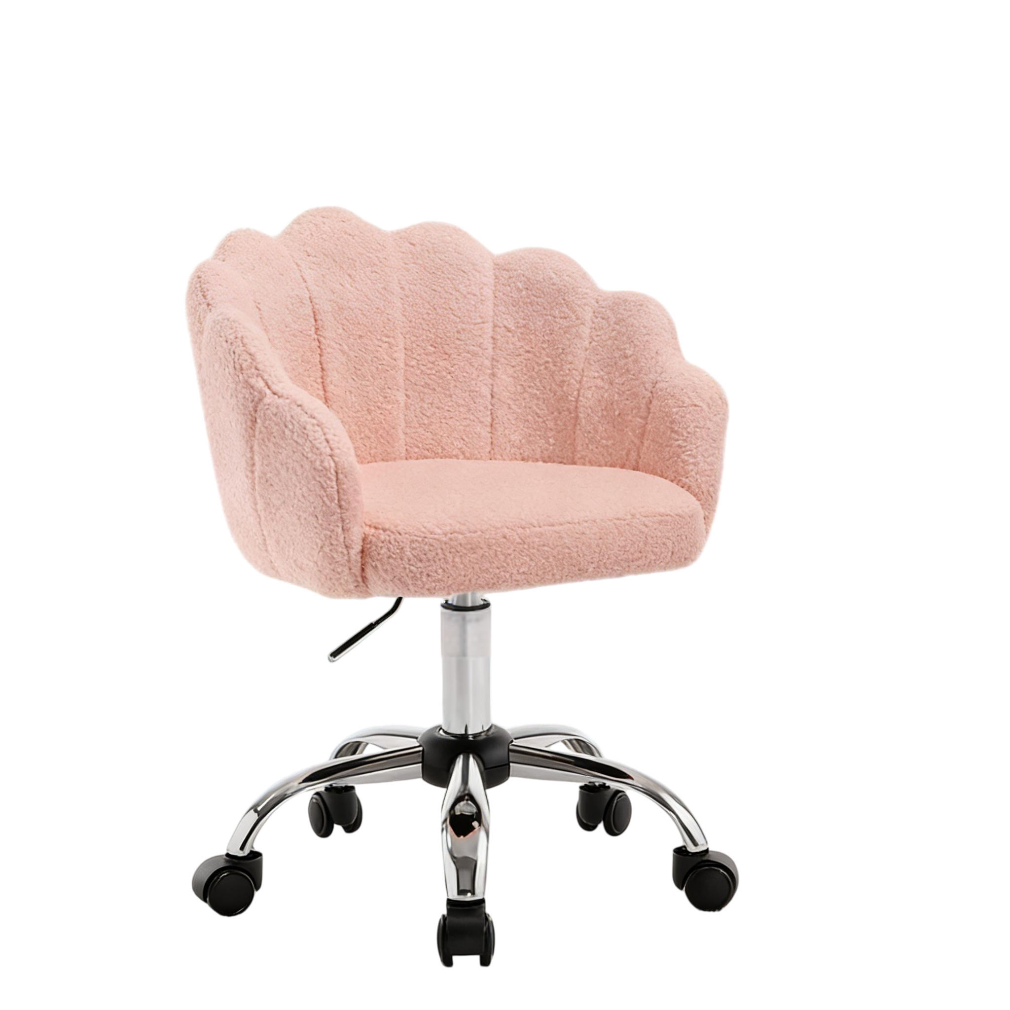 DREHSTUHL DE-40844 Blume-Blatt-Design höhenverstellbar Rosa - Pink, Metall (37.5/81.5/55cm) - ComfortXL