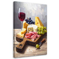 LEINWANDBILD Essen & Trinken 80x120cm - Multicolor, Textil (80/120cm) - Feeby