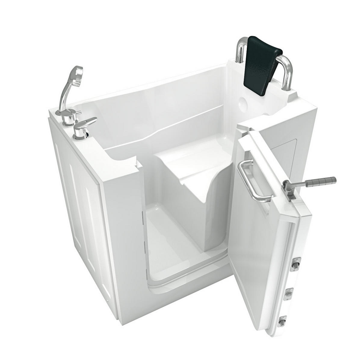 SENIOREN Sitzwanne mit Tür S08-C-R - Weiß, Glas/Kunststoff (68/114/110cm) - AcquaVapore by Sandra Jentho