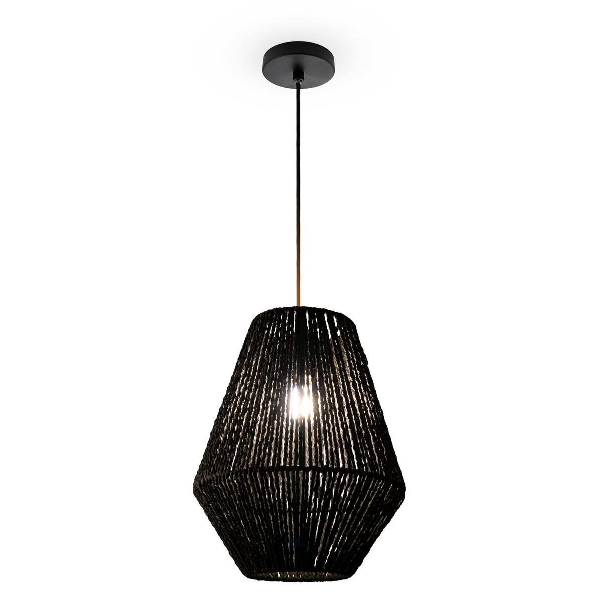 PENDELLEUCHTE Hugo Pd1 Pablo - Schwarz, Metall (30/30/37cm) - Paco Home