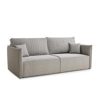 SOFA MIT SCHLAFFUNKTION Obra Beige grau Webstoff - Beige/Schwarz, Holz/Holzwerkstoff (220/70/107cm) - Maison de Reve