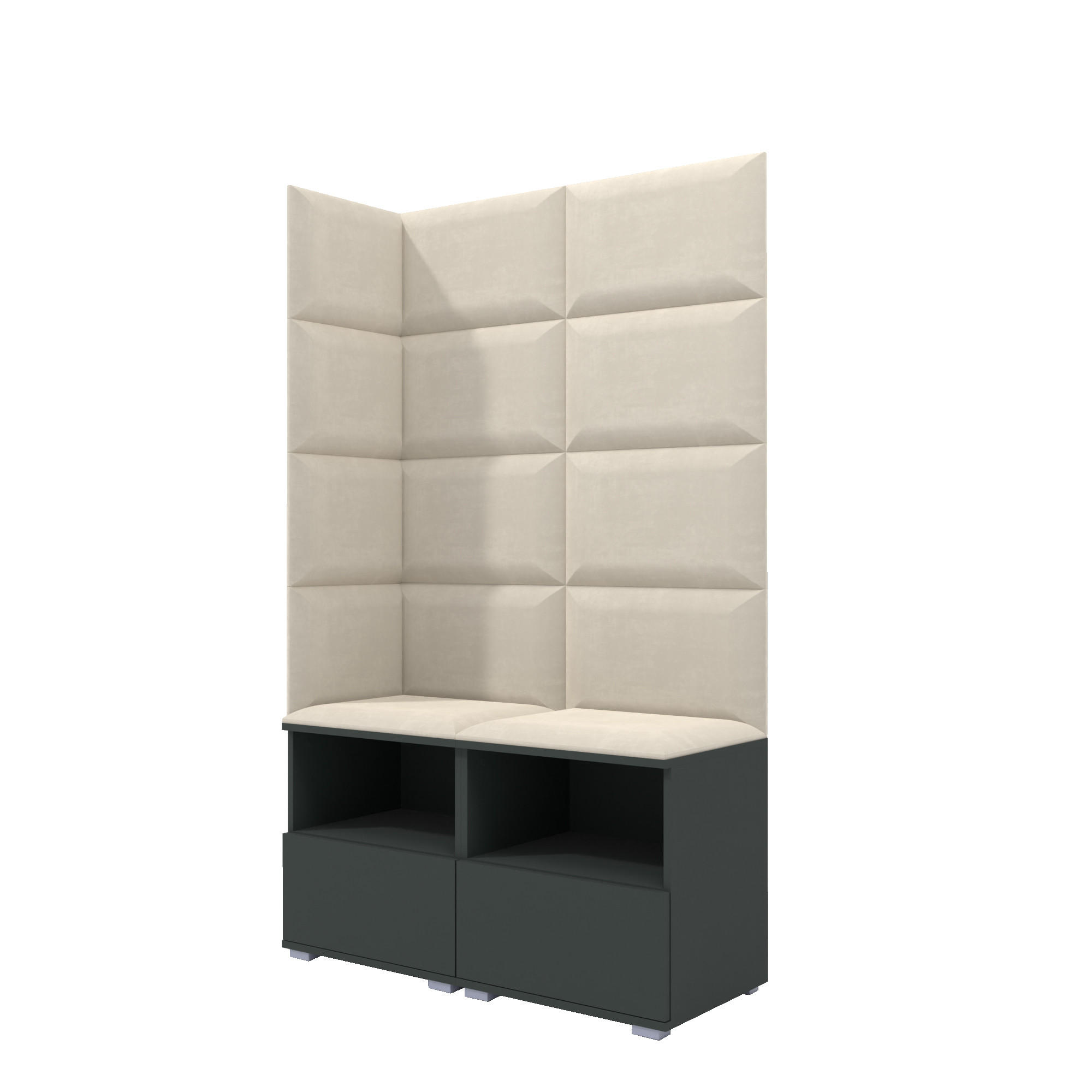 XXXLutz Garderoben-Set Graphit, Creme 100x174x40 cm