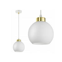 PENDELLEUCHTE GOLDGLAS - Goldfarben/Weiß, Glas/Metall (14/14/80cm) - kiki design