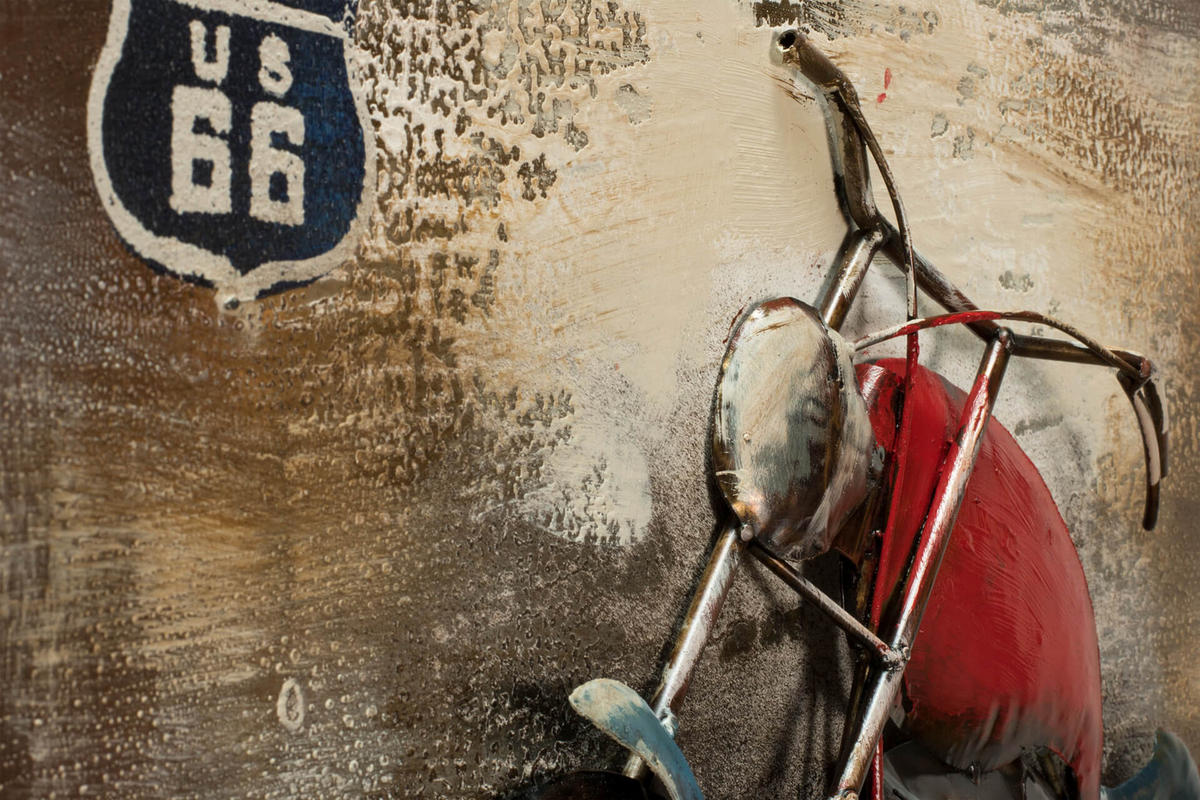 METALLBILD Rot 60/40 cm - Rot/Braun, Metall (2.04/40cm) - KUNSTLOFT