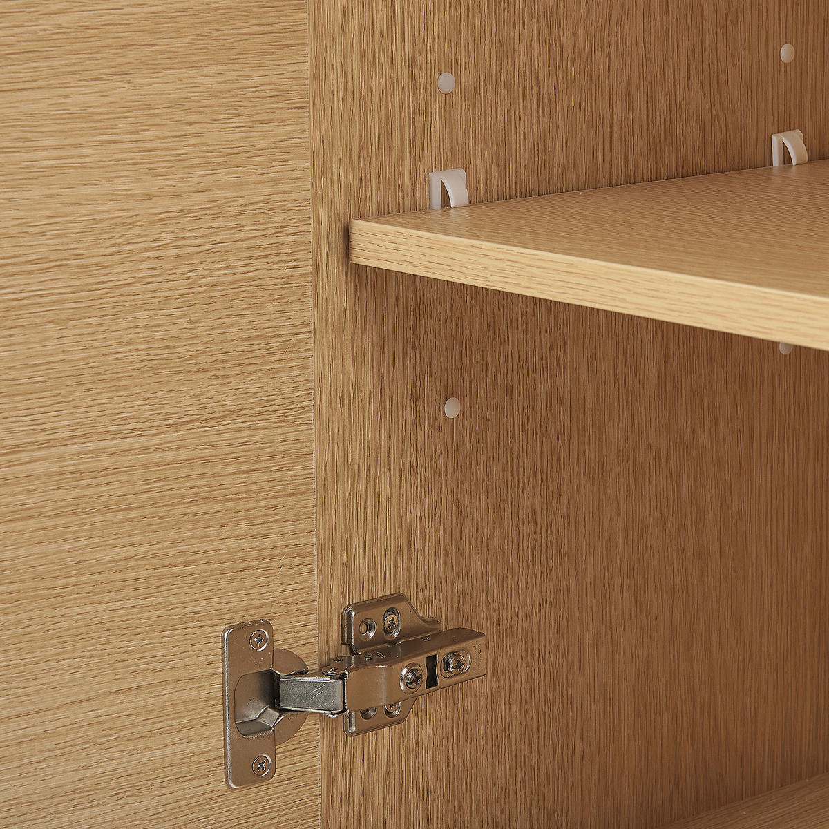 BAD HÄNGESCHRANK heller Holzfarbton Mataro - Hellbraun/Silberfarben, Holzwerkstoff (40/132/35cm) - Beliani