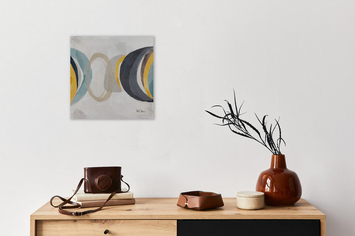 OLEJOMAĽBA 40/40 cm, Mesto a architektúra - sivá/béžová, drevo/textil (40/40cm) - KUNSTLOFT