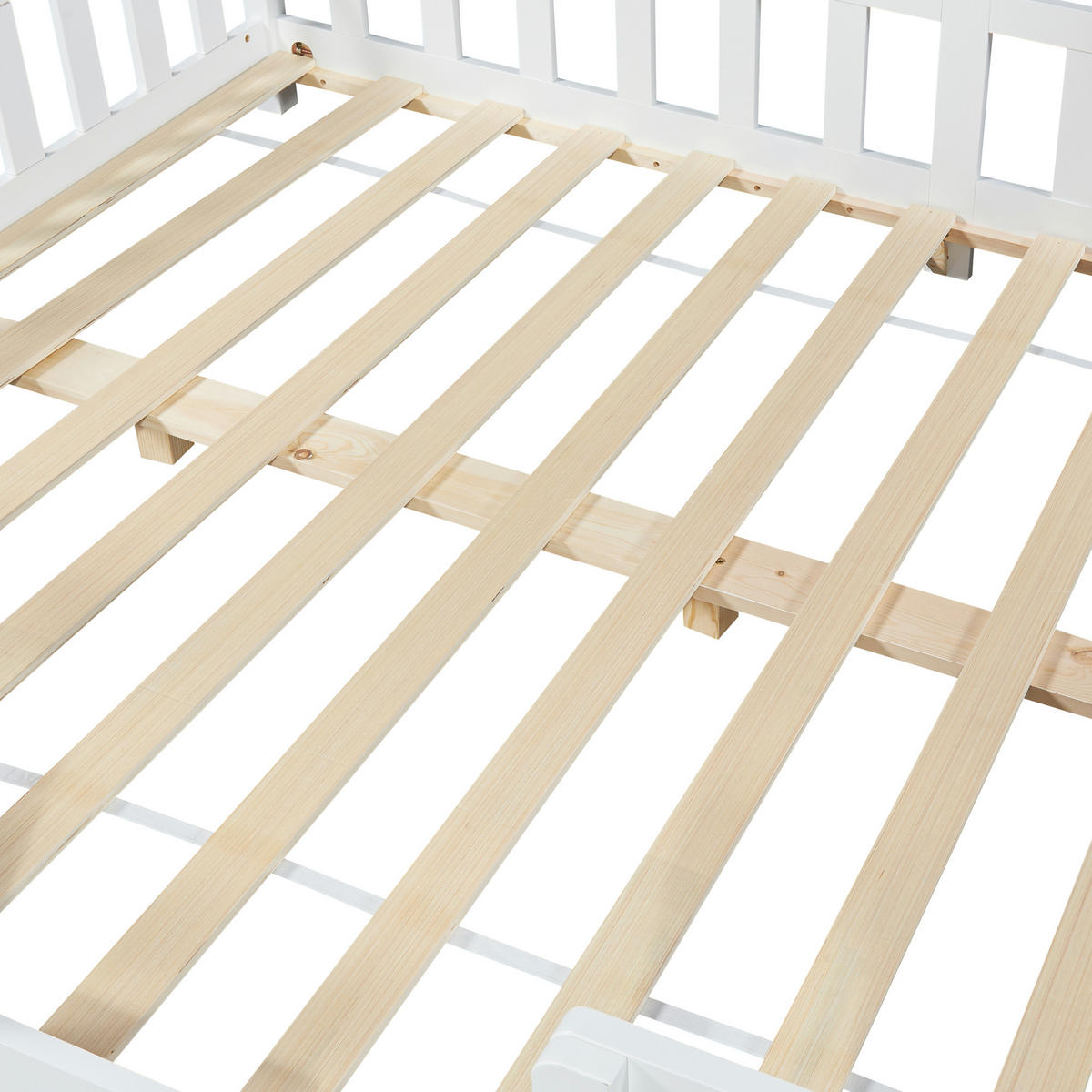 HAUSBETT Treviolo - Weiß, Holz (140/200cm) - [en.casa]