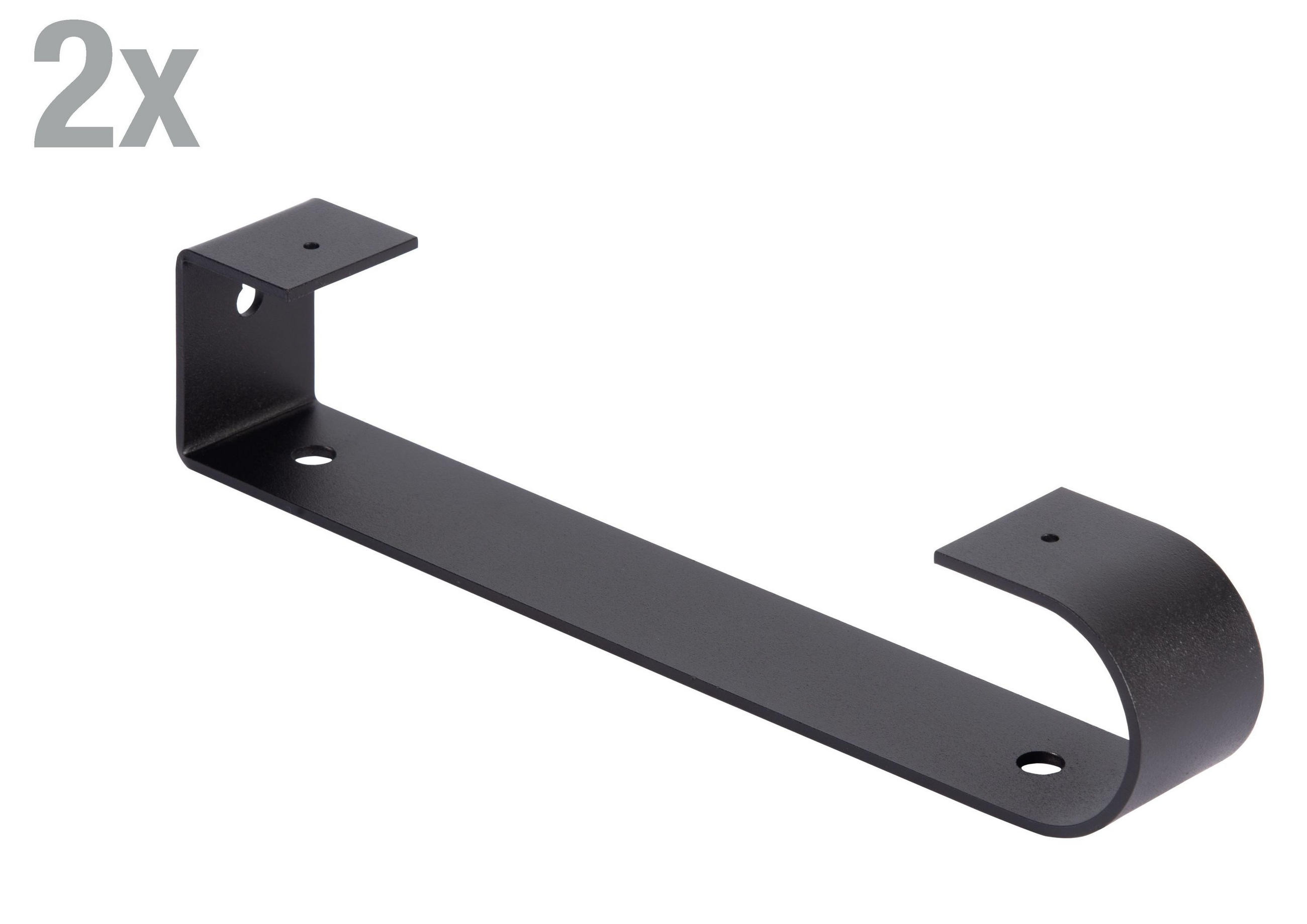 REGALTRÄGER als 2er Set Karla, Stahl in verschiedenen Trendfarben und Größen - Schwarz, Metall (4.5/6/20.5cm) - Alberts