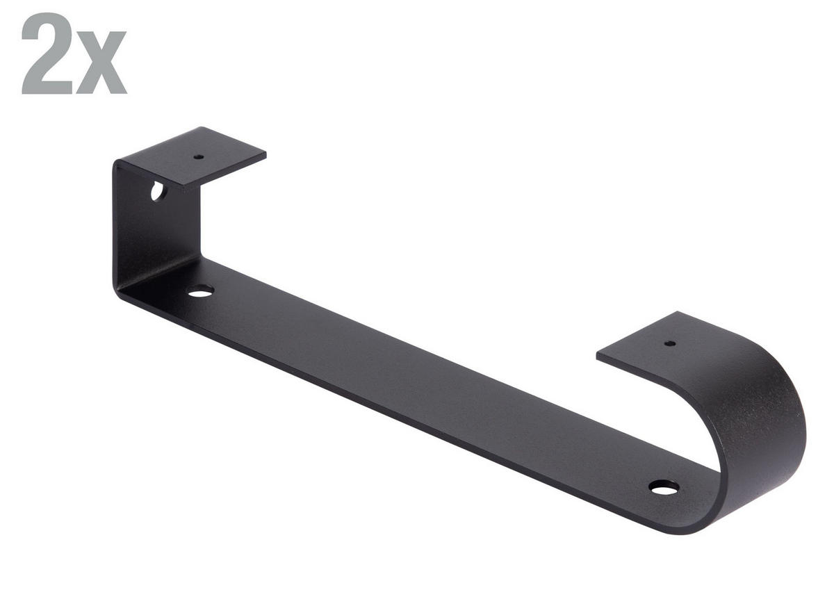 REGALTRÄGER als 2er Set Karla, Stahl in verschiedenen Trendfarben und Größen - Schwarz, Metall (4.5/6/30.5cm) - Alberts