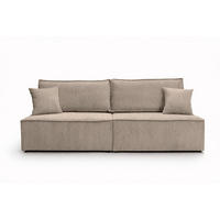 SOFA Mit Schlaffunktion Und Bettkasten, Cordstoff Poso, Dunkelbeige, BEST MINI - Beige, Holz (200/83/98cm) - Kaiser Möbel