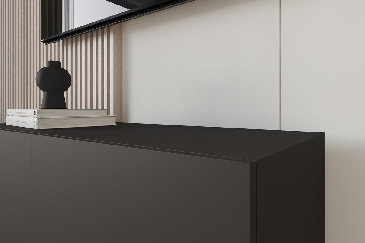 LOWBOARD ELIO-W 100x40x41 cm - Schwarz - Schwarz, Holzwerkstoff (100/40/41cm) - ALTDECOR