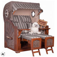STRANDKORB 2-Sitzer Düne Mahagoni 537 - Braun/Grau, Holz (125/170/80cm) - Mr. Deko