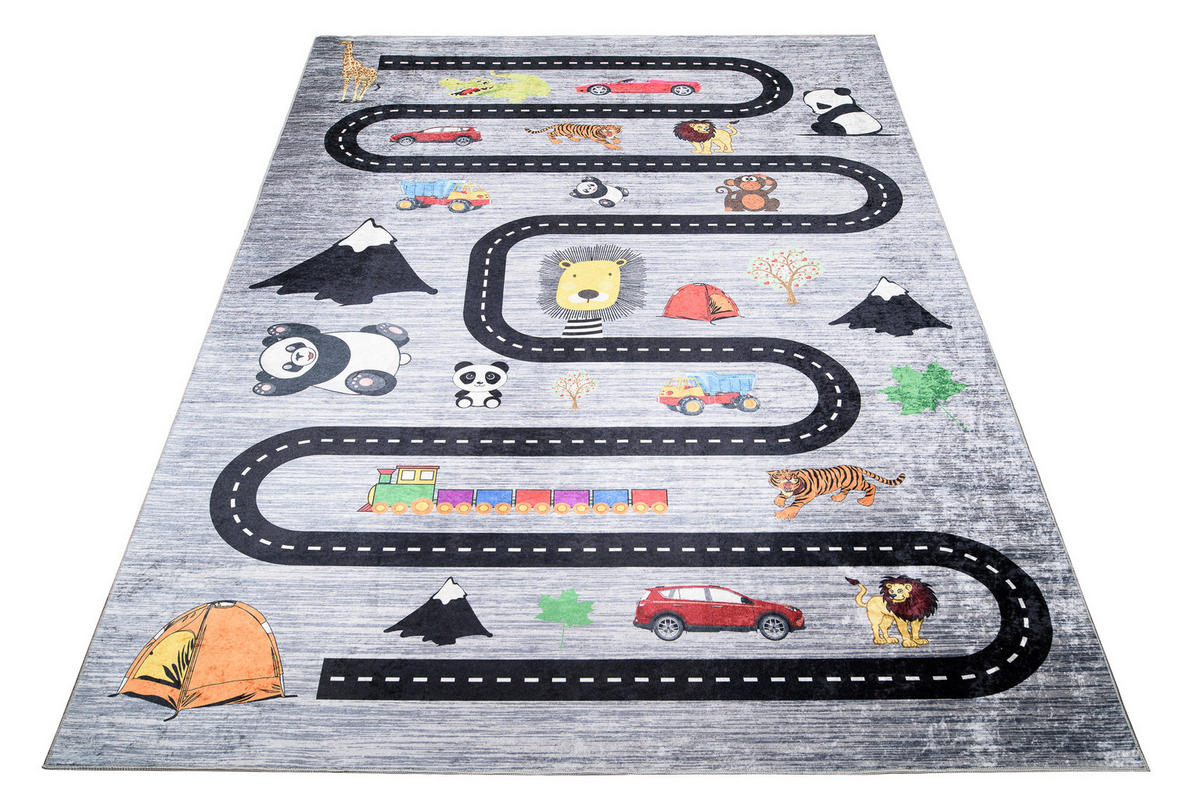 TEPPICH EMMA Grau 120/170 cm - Grau, Kunststoff (120/170cm) - Tapiso