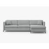 ECKSOFA ausklappbar rechts mit Container Gloria aus strukturiertem Stoff hellgrau 4 Sitzplätze - Hellgrau, Textil (170/260cm) - Micadoni