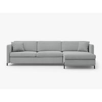 ECKSOFA ausklappbar rechts mit Container Gloria aus strukturiertem Stoff hellgrau 4 Sitzplätze - Hellgrau, Textil (170/260cm) - Micadoni