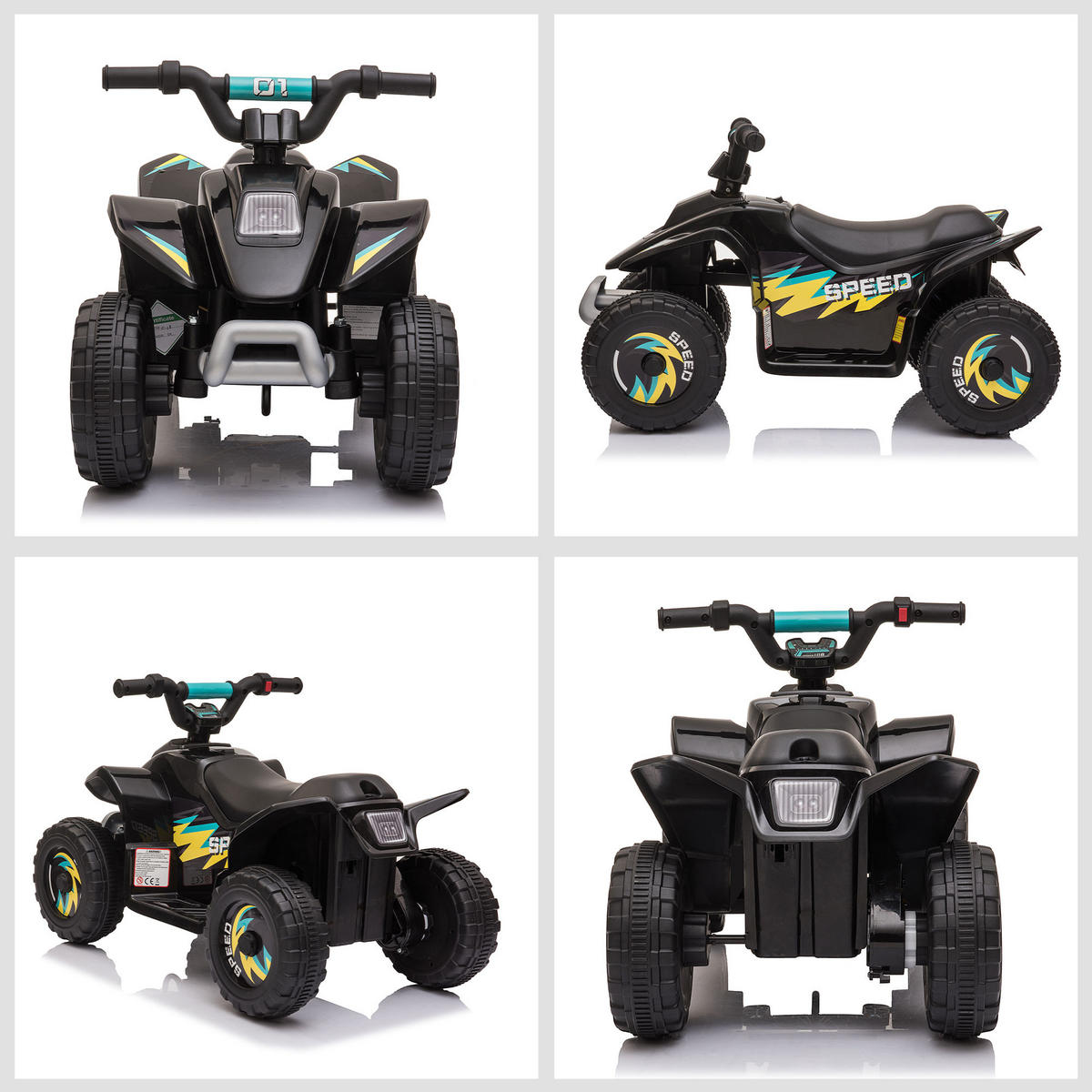 ELEKTRO-QUAD DE-13015 Vor-/Rückwärtsgang Schwarz - Schwarz, Kunststoff (72/40/45.5cm) - ComfortXL
